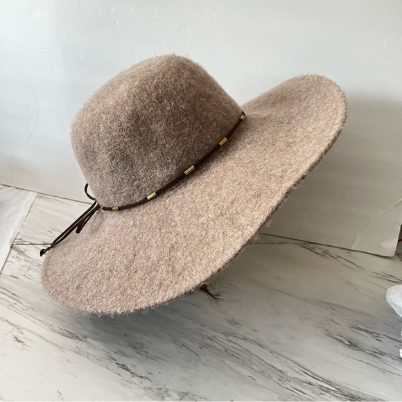 Something Special Floppy Wide Brim Wool Hat Brown Tan - Picture 4 of 9